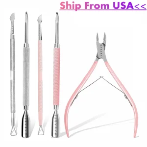 Makartt Cuticle Trimmer with Cuticle Pusher, 3 PCS Nail Cuticle Nipper Professional Pedicure Manicure Tools with Stainless Steel