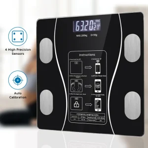 Smart Body Fat Scale Wireless LED Digital Bathroom Weight Scale Body Composition Analyzer Testing Scale